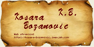 Kosara Božanović vizit kartica